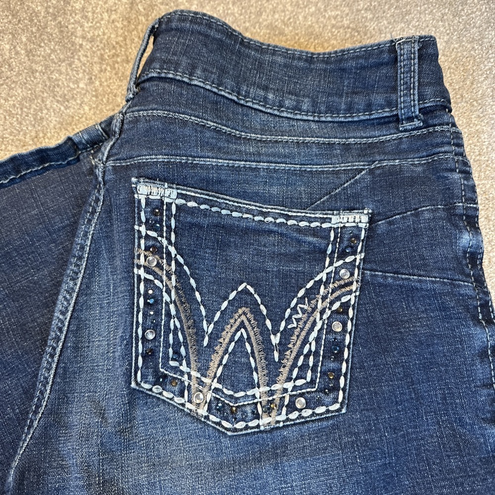 Wrangler Bling Jeans Dark Wash Mid Rise Boot 9/10‎ X 31 Read Rodeo Stock Show